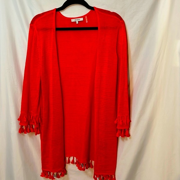 ZOZO Womens Red Designer Sweater Cardigan Wrap Size Large - Picture 1 of 5